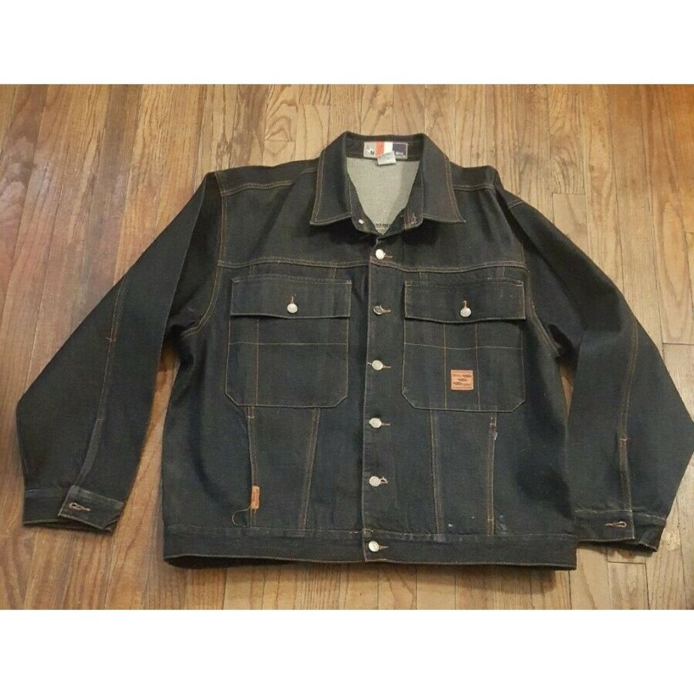 Vintage Mens HeadzUp Denim Jean Jacket Premium Cotton Button Up South Africa 2XL